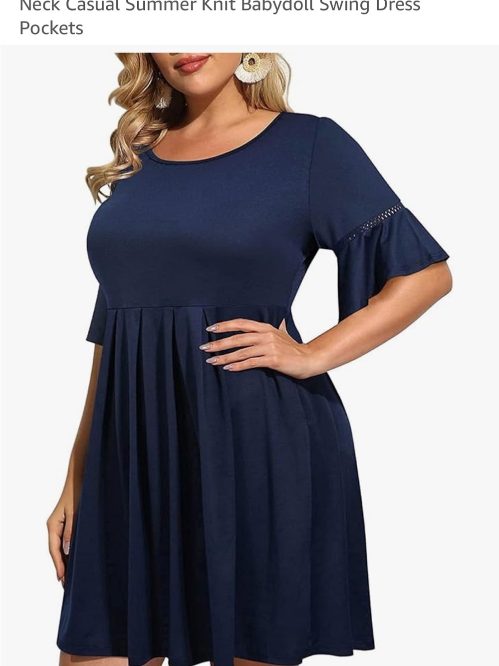 Navy Babydoll Swing Dress